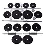 Kit de Barra y Pesas Ajustables de 110 lb con Estuche y Ruedas