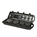 Kit de Barra y Pesas Ajustables de 110 lb con Estuche y Ruedas