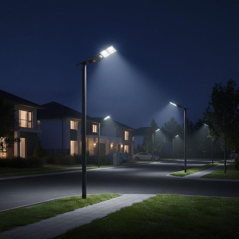 Lámpara Solar para Iluminación Exterior LED Tipo Street 100W Automía 8-12 Horas