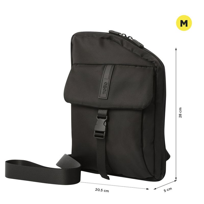 Bolso Mediano Crossover Porta Tablet 10 Plg TTB Color Negro