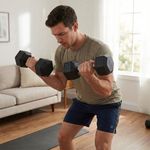 Mancuerna de Acero con Cubierta de Caucho 30 Libras