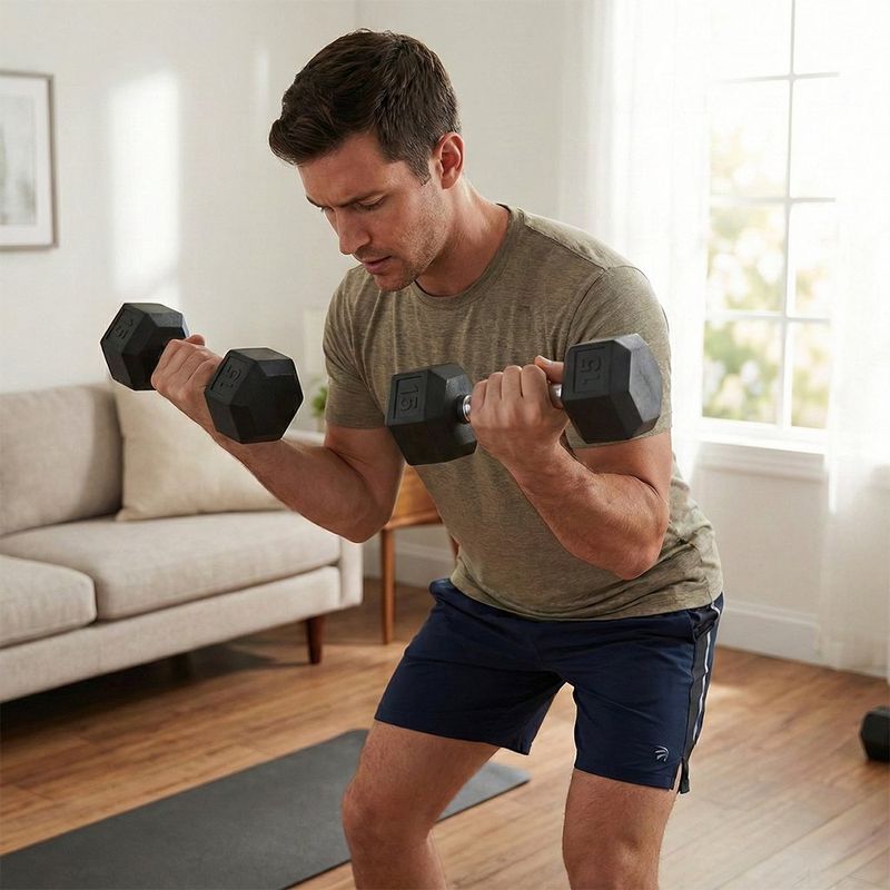 Mancuerna Hexagonal de Acero y Caucho 15 Libras