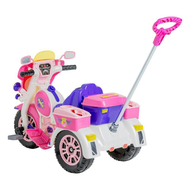 Motocicleta Infantil Tipo Triciclo Color Rosa con Empujador