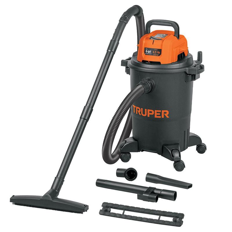 Aspiradora de Sólidos y Líquidos Truper de 6 Gal y 4.5 HP Color Negro