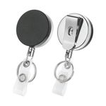 Llavero Clásico Retráctil Heavy Duty Color Negro