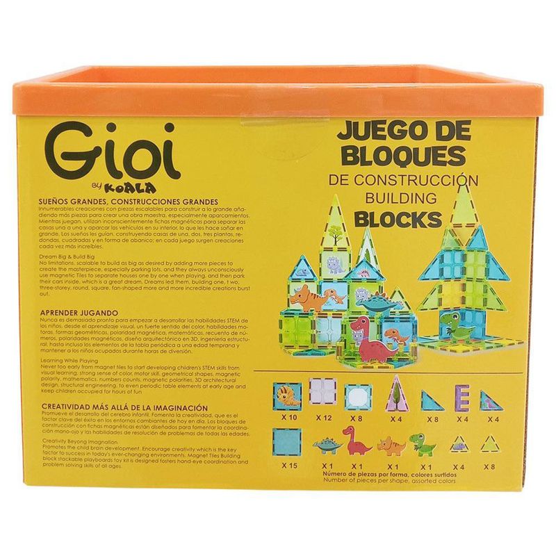 Set de 81 Bloques Magnéticos Dino Mundo