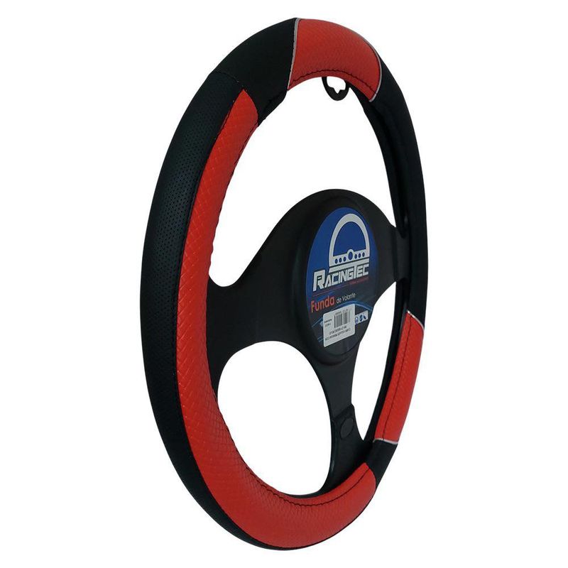 Cubre Volante Premium Racingtec Color Negro con Rojo