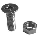 Set de 6 Tornillos para Estufa Cabeza Plana Galvanizado 5/16 x 1 con Tuerca