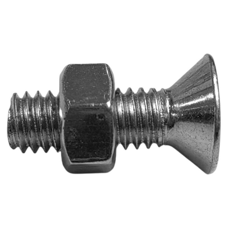 Set de 6 Tornillos para Estufa Cabeza Plana Galvanizado 5/16 x 1 con Tuerca