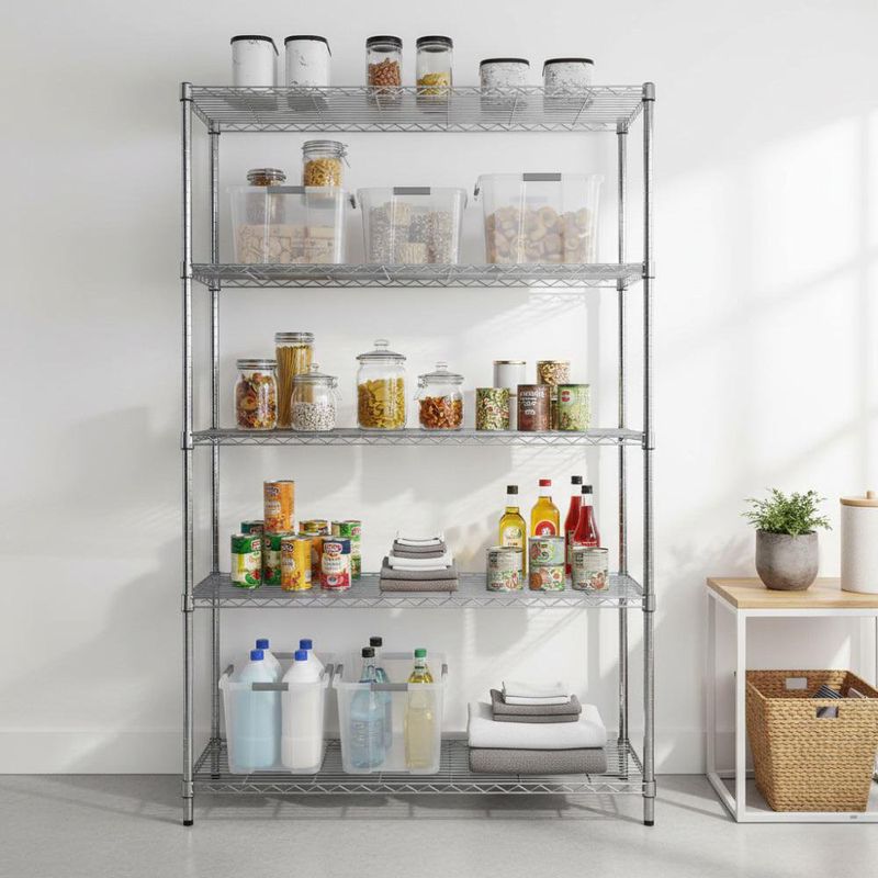 Estante Cromado de 5 Niveles de 45 x 120 x 190 cm 1750 lb