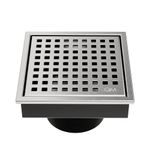 Reposadera Cuadrada Satinada QM Lagos de 4 x 4 plg de Acero Inoxidable