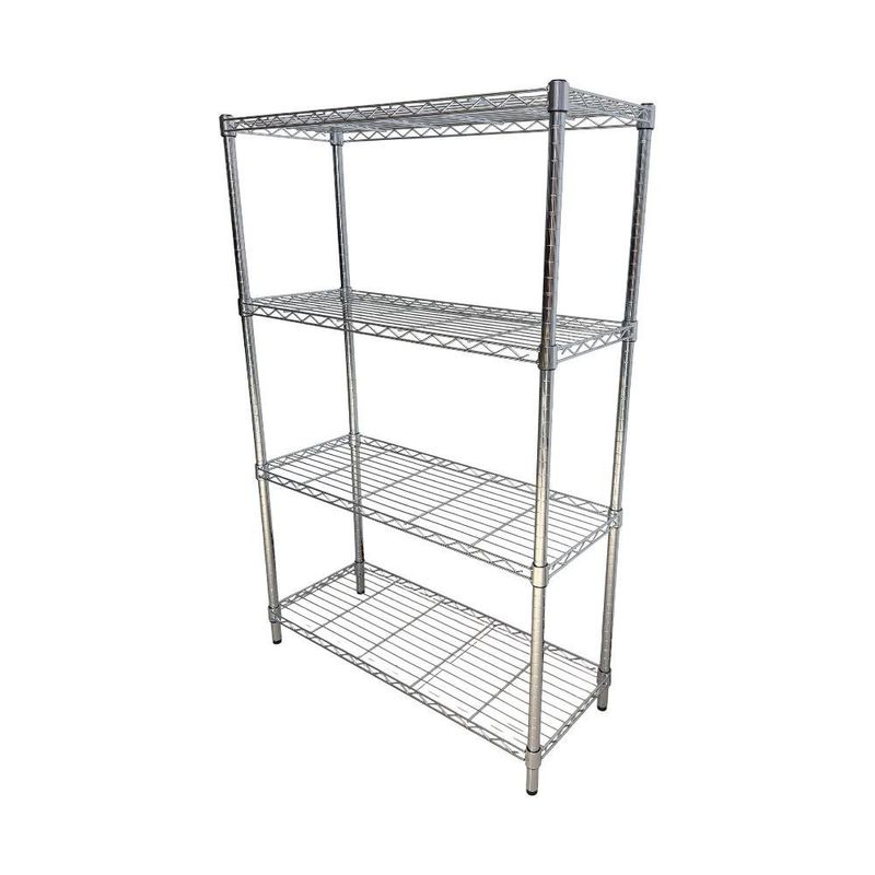 Estante Cromado de 4 Niveles de 35 x 90 x 140 cm 1400 lb