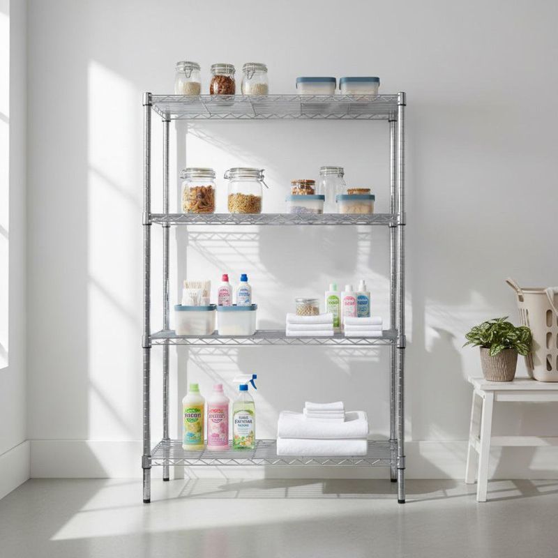 Estante Cromado de 4 Niveles de 35 x 90 x 140 cm 1400 lb