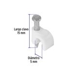 Grapa Blanca con Clavo de 5 mm 20 Unidades para Cable Redondo