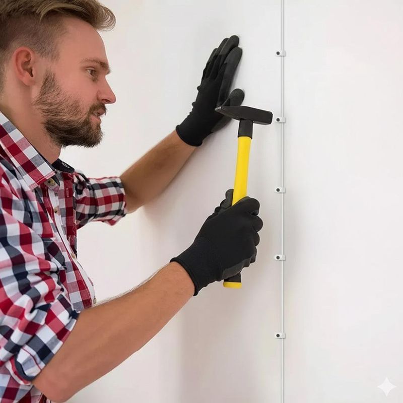 Grapa Blanca con Clavo de 5 mm 20 Unidades para Cable Redondo