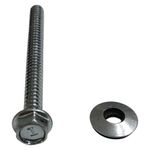 Set de 6 Tornillos Polser Galvanizados con Arandela 1/4 x 3 1/2 Plg