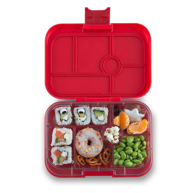 Lonchera Infantil Yumbox con Compartimentos Diseño Autos Color Rojo