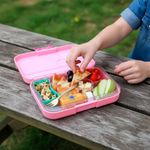 Lonchera Infantil Yumbox con Compartimentos Diseño Arcoíris Color Rosa