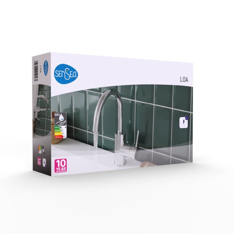 Grifo Monomando Alto Loa para Lavamanos Acabado Cromado