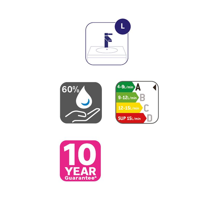 Grifo Monomando Alto Loa para Lavamanos Acabado Cromado