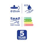 Cabeza de Ducha Redonda Kouta de 25 cm Color Negro