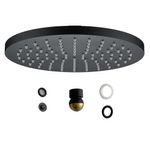 Cabeza de Ducha Redonda Kouta de 25 cm Color Negro