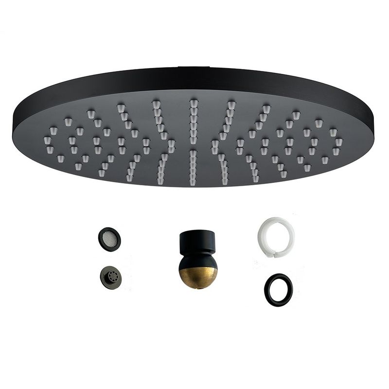 Cabeza de Ducha Redonda Kouta de 25 cm Color Negro