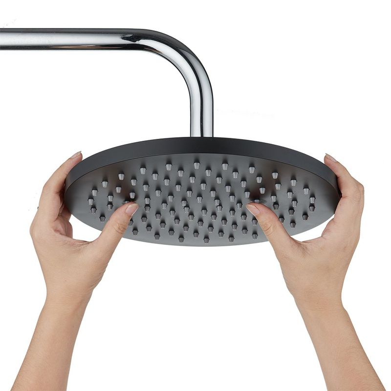 Cabeza de Ducha Redonda Kouta de 25 cm Color Negro