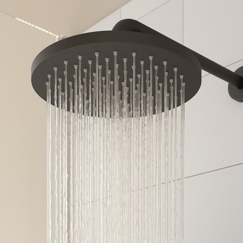 Cabeza de Ducha Redonda Kouta de 25 cm Color Negro