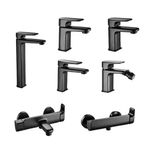 Grifo Monomando Alto Remix para Lavamanos Color Negro Mate