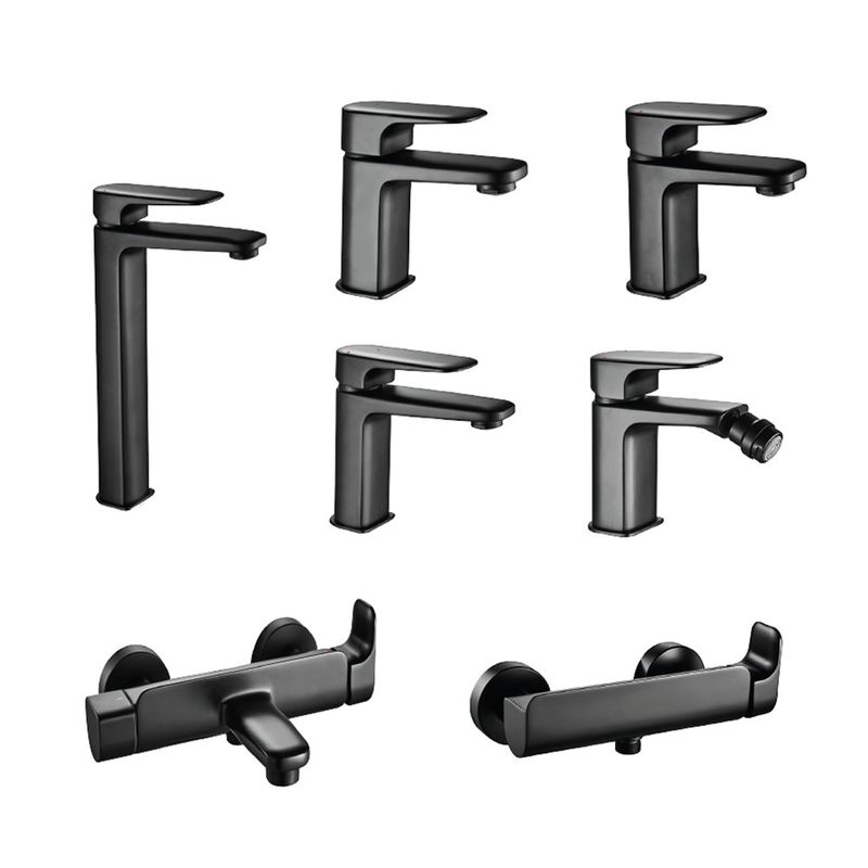 Grifo Monomando Alto Remix para Lavamanos Color Negro Mate