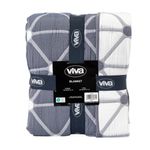 Frazada Estampada Reversible Queen Color Gris