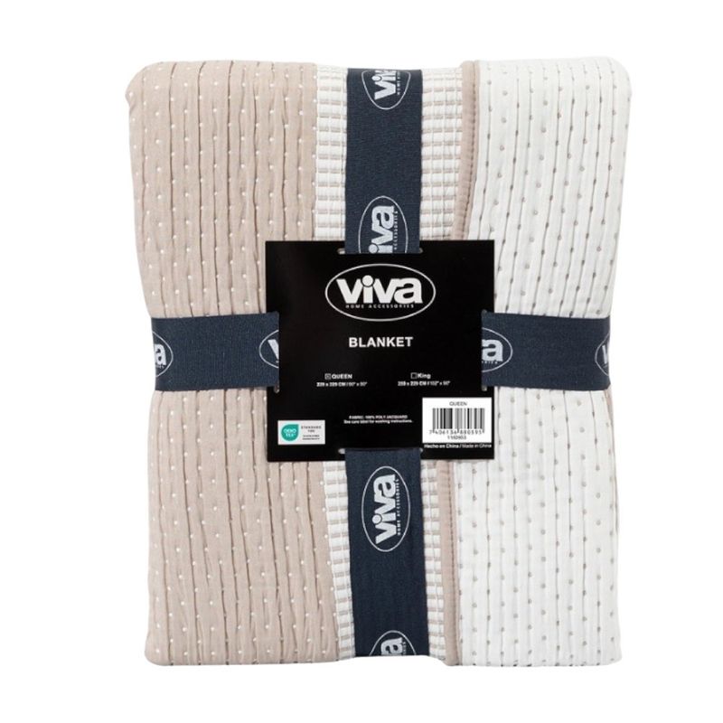 Frazada Estampada Reversible King Color Taupe