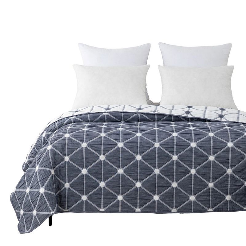 Frazada Estampada Reversible King Color Gris