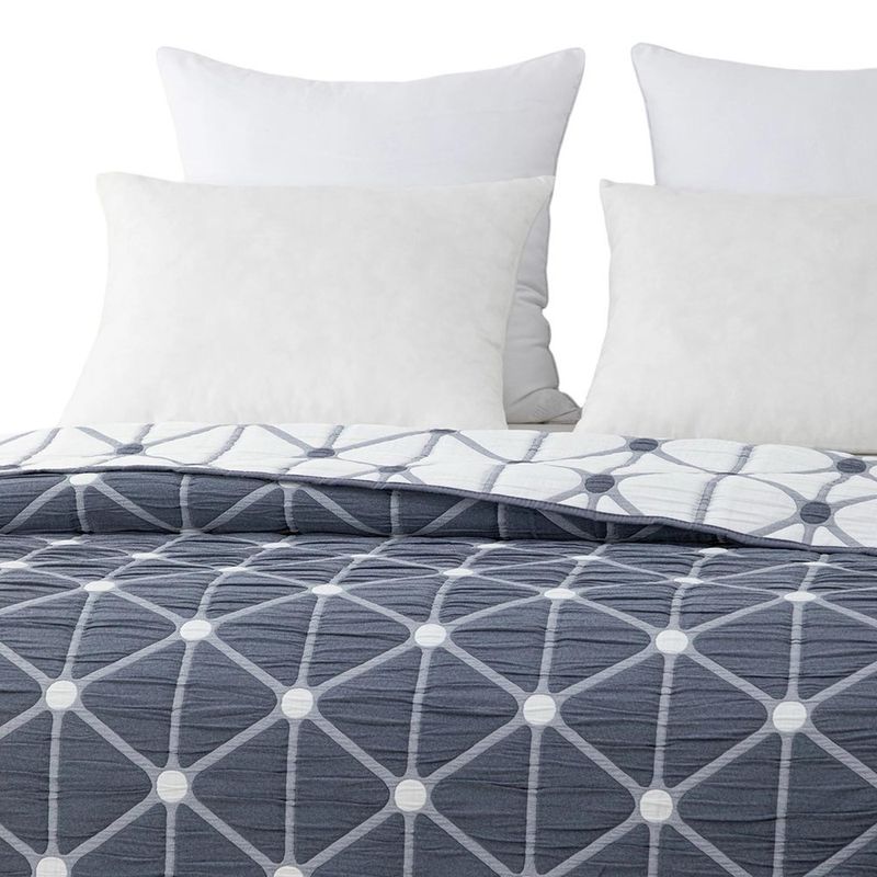 Frazada Estampada Reversible King Color Gris