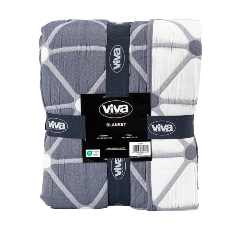 Frazada Estampada Reversible King Color Gris