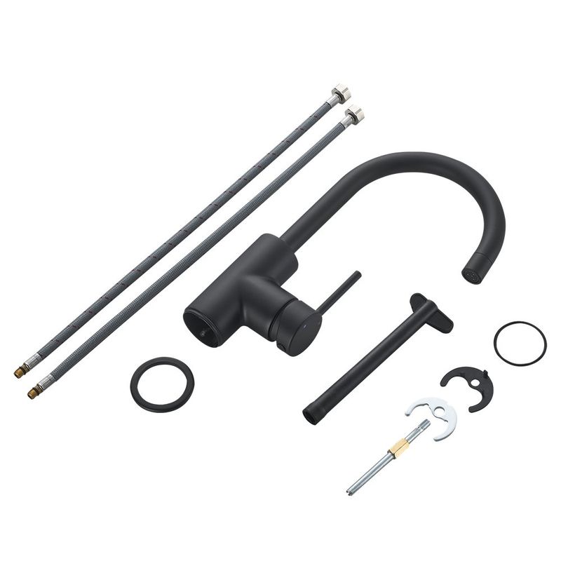 Grifo Monomando Alto Loa para Lavamanos Color Negro Mate