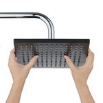 Cabeza de Ducha Cuadrada Lana de 25 cm Color Negro