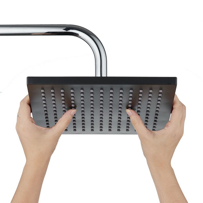 Cabeza de Ducha Cuadrada Lana de 25 cm Color Negro