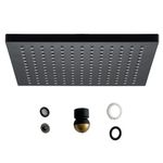 Cabeza de Ducha Cuadrada Lana de 25 cm Color Negro