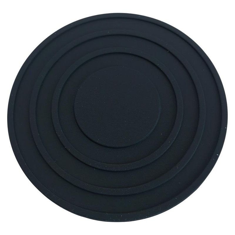 Set de 6 Porta Vasos Negros Antideslizantes con Base Metálica