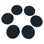 Set de 6 Porta Vasos Negros Antideslizantes con Base Metálica