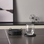 Set de 6 Porta Vasos Negros Antideslizantes con Base Metálica