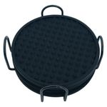 Set de 6 Porta Vasos Negros Antideslizantes con Base Metálica