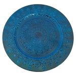 Plato Base de 33 x 33 cm Color Azul con Relieve Floral