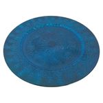 Plato Base de 33 x 33 cm Color Azul con Relieve Floral