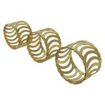 Set de 6 Anillos para Servilleta Color Dorado con Diseño Ondulado