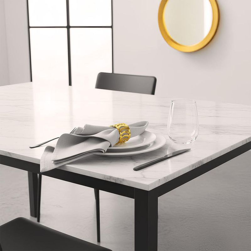 Set de 6 Anillos para Servilleta Color Dorado con Diseño Ondulado