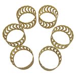Set de 6 Anillos para Servilleta Color Dorado con Diseño Ondulado