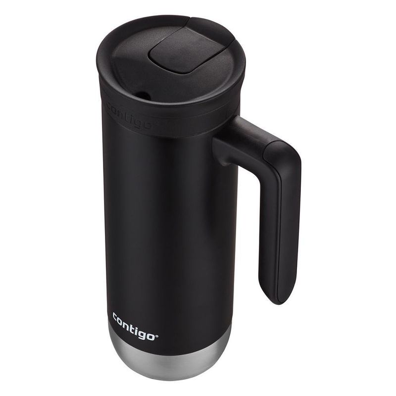 Pocillo Térmico De Acero Inoxidable Con Asa Gris Oscuro 20 Oz  - Contigo